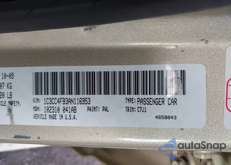 2010 Chrysler Sebring Touring z USA, uszkodzony, nr VIN 1C3CC4FB3AN116953